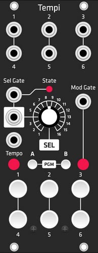 Grayscale Alternate Panel: Make Noise Tempi (Black)