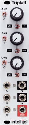 Triplatt: Triple Attenuator / Inverter / Attenuverter / Multiplier / Adder / Mixer / DC Voltage Source